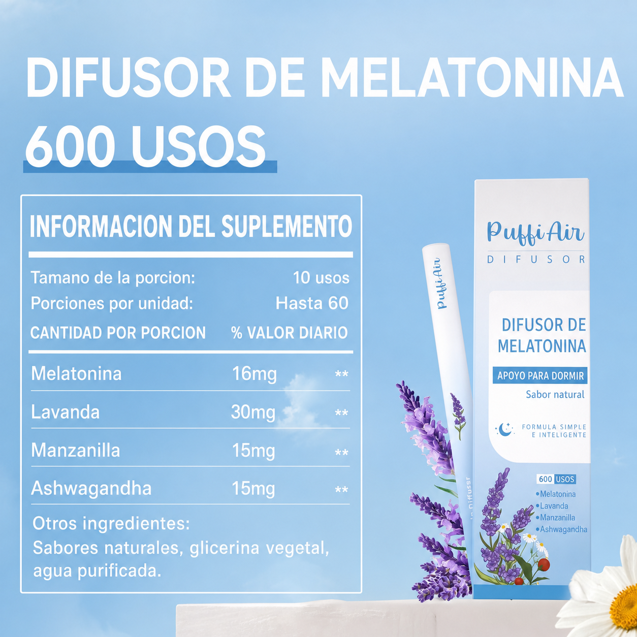 Difusor de Melatonina - 600 Inhalaciones