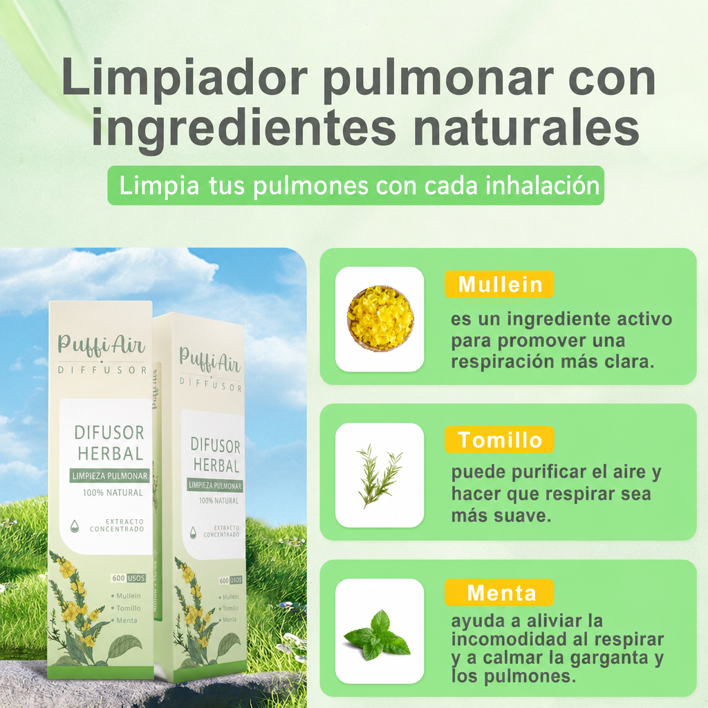 Difusor para la Limpieza Pulmonar - 600 Inhalaciones